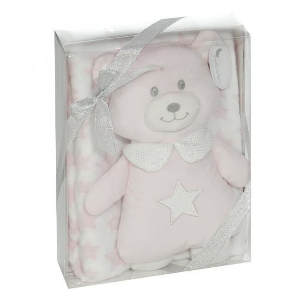 Interbaby κουβέρτα αγκαλιάς αρκουδάκι star azul Interbaby κουβέρτα αγκαλιάς αρκουδάκι star pink